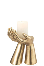 J-Line kandelaar handen - polyresin - goud