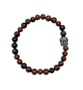 Dames armband Mahonie Obsidiaan 6 mm met boeddha kraal