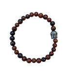 Dames armband Mahonie Obsidiaan 6 mm met boeddha kraal