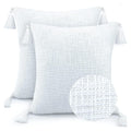 Getextureerde Slub Pillow Sham – Paar kussenhoezen – Katoenen stof, randen met kwastjes – 16x16 Inch