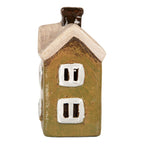 Waxinelichthouder Huis 11x7x13 cm Groen Keramiek