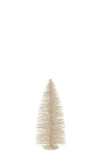 J-Line decoratie Kerstboom Glitter - hout - wit - large