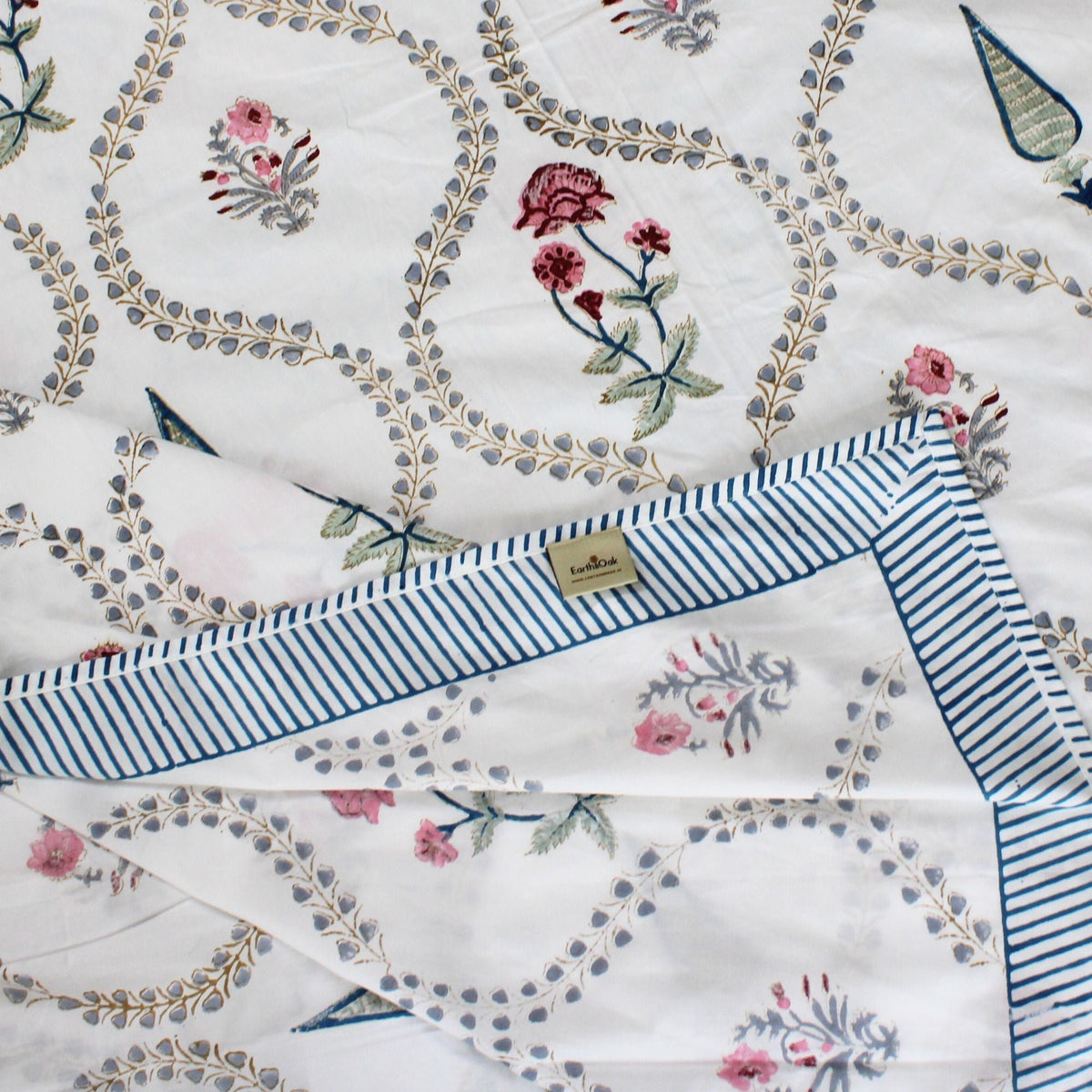 Laken | Katoenen handblok Garden Blooms | Set van 3