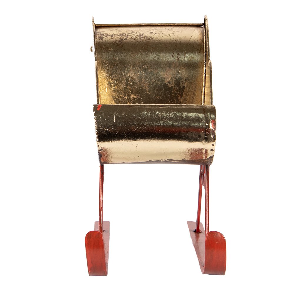 Decoratie Beeld Slee 37x15x28 cm Wit Metaal