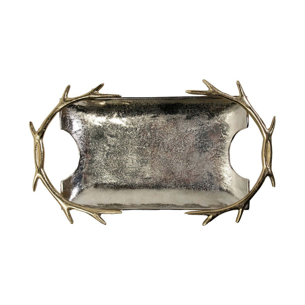 Dienblad gewei goud zilver 5x43x30cm