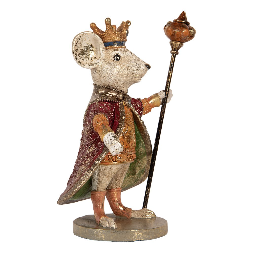 Decoratie Beeld Muis 18x12x25 cm Wit Kunststof