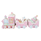 Kerstdecoratie Beeld Trein 45x12x19 cm Roze Kunststof