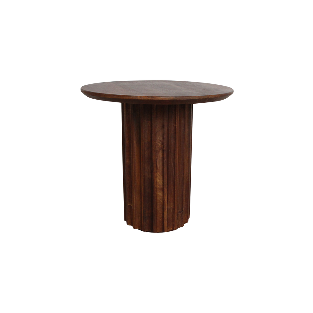 Bullnose mangohouten bijzettafel Ø50 cm