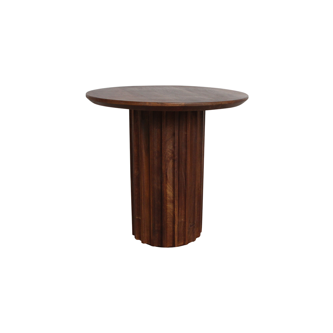 Bullnose mangohouten bijzettafel Ø50 cm