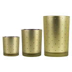 Theelichthouder blokjes goud paars large 18cm*