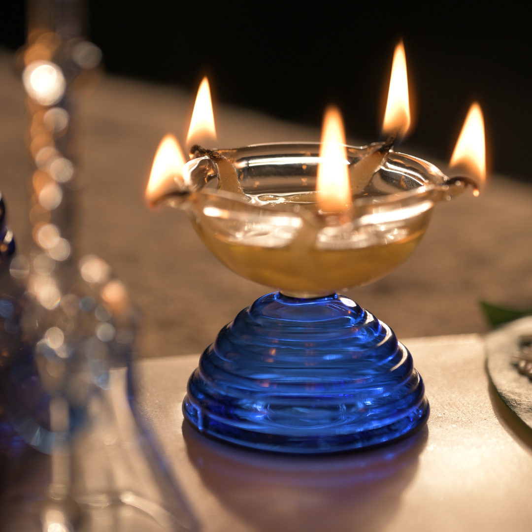 Glazen theelichthouder - Modern Diya-ontwerp