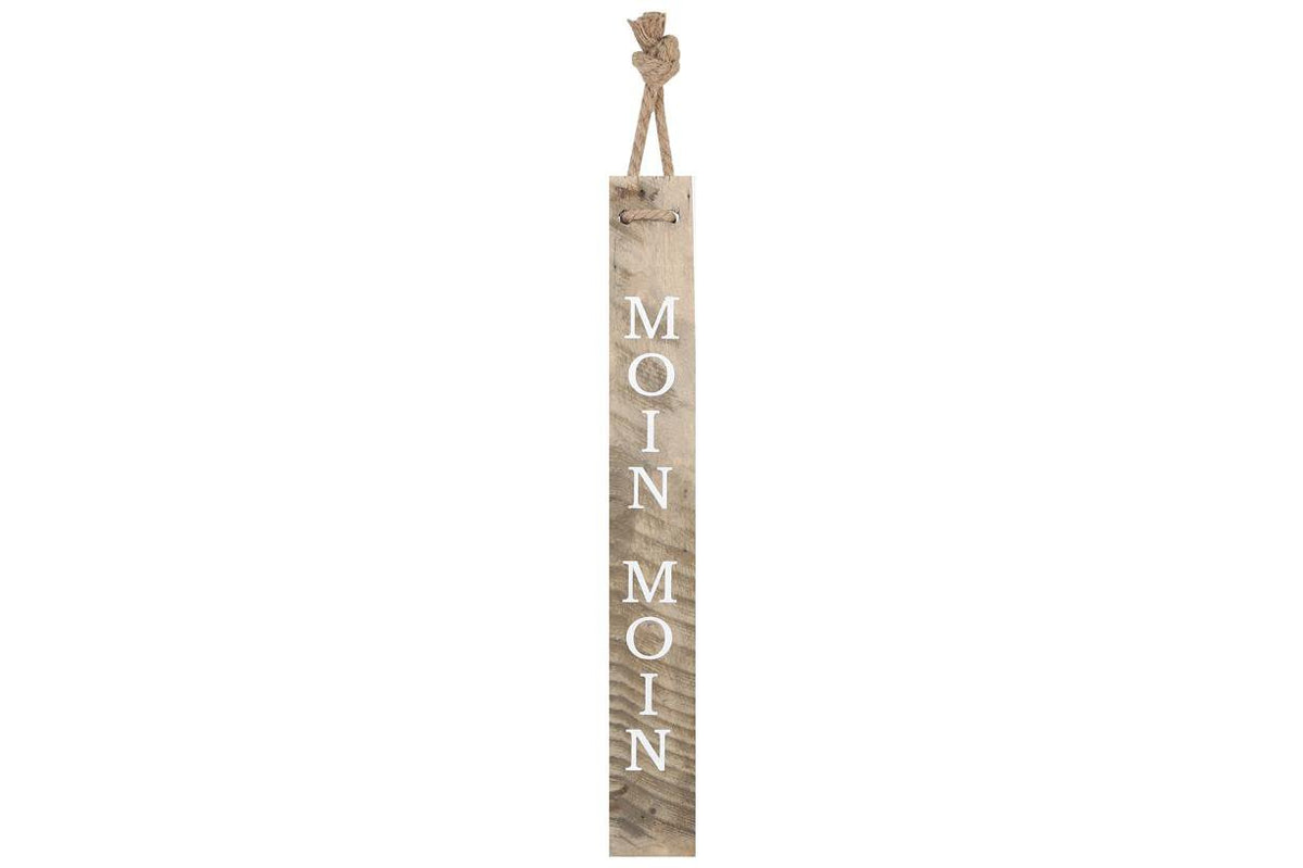 Oud houten bord Moin Moin 78x10x1.5cm naturel