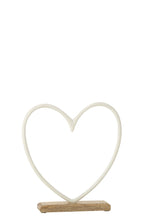 J-Line decoratie Hart op voet - aluminium - wit - large
