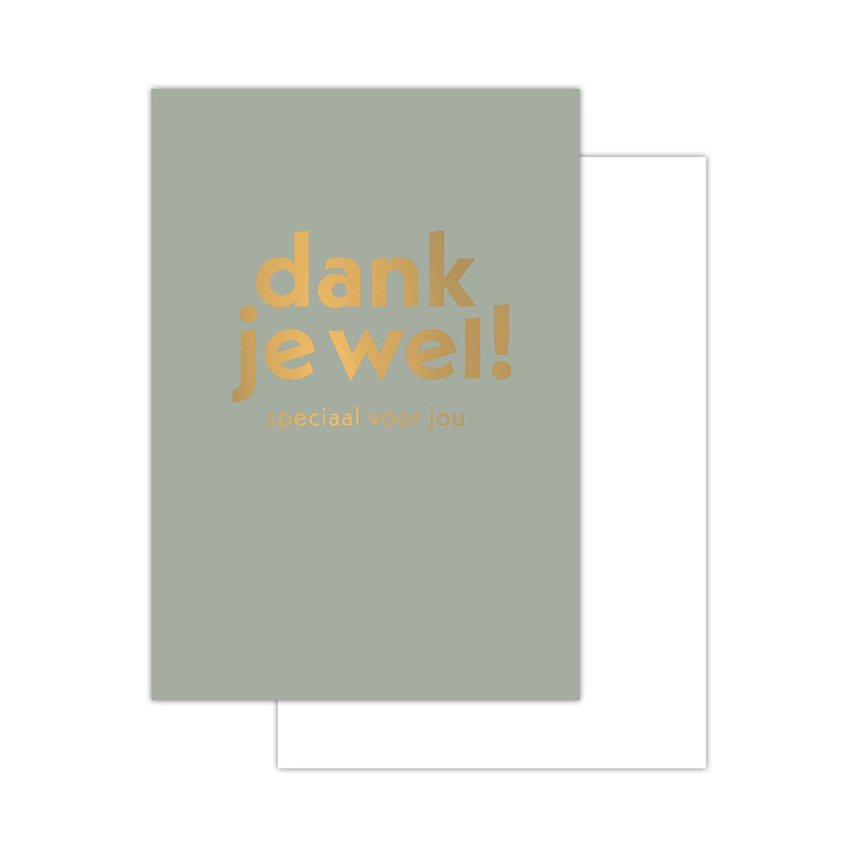 Basics text minikaartjes - 20 stuks - salie - dankjewel