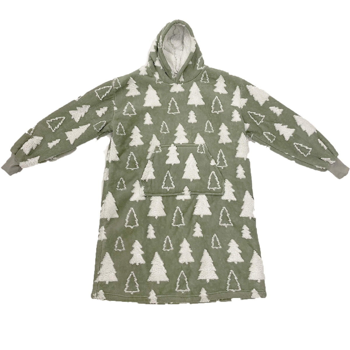 Textino Pine - Hoodie 70x110 cm - Volwassenen - Hoodiedeken - Unisex - Abbey Stone - Groen