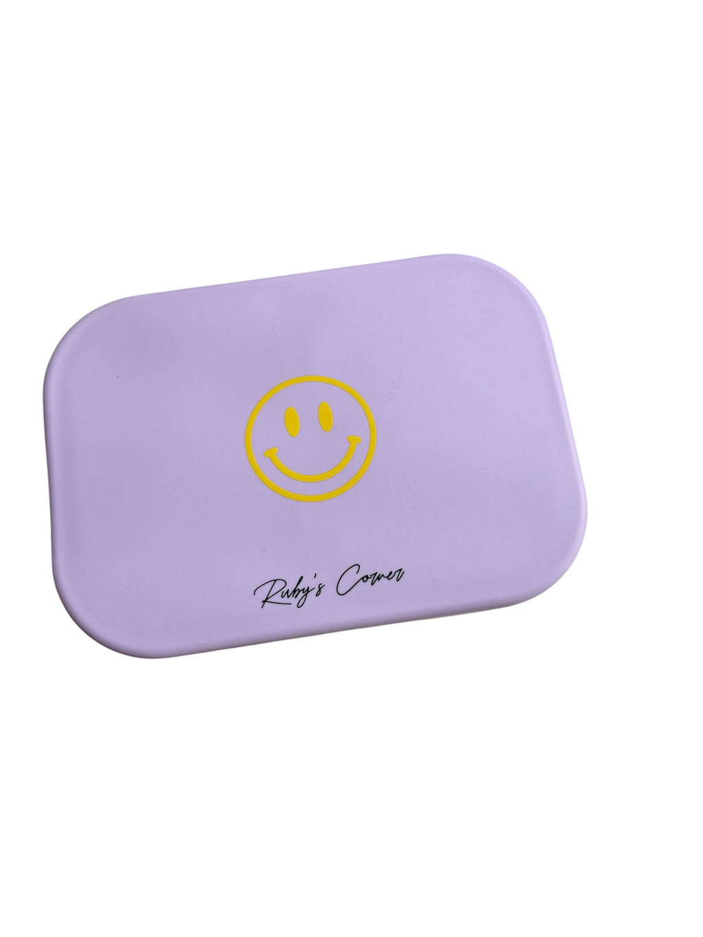 Siliconen broodtrommel – Smiley - Lilla