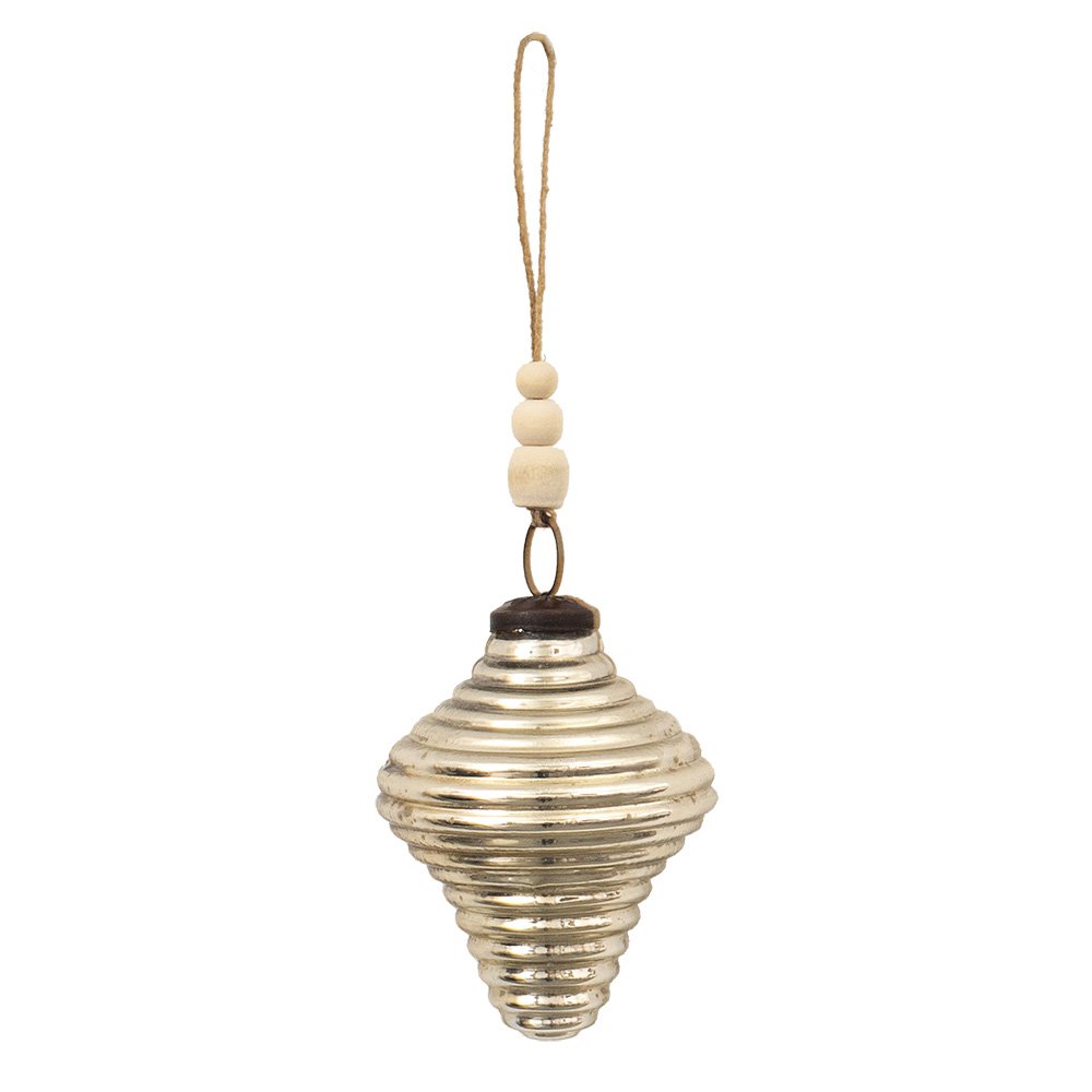 Kerstbal Ø 6 cm Zilverkleeurig Glas Kerstdecoratie