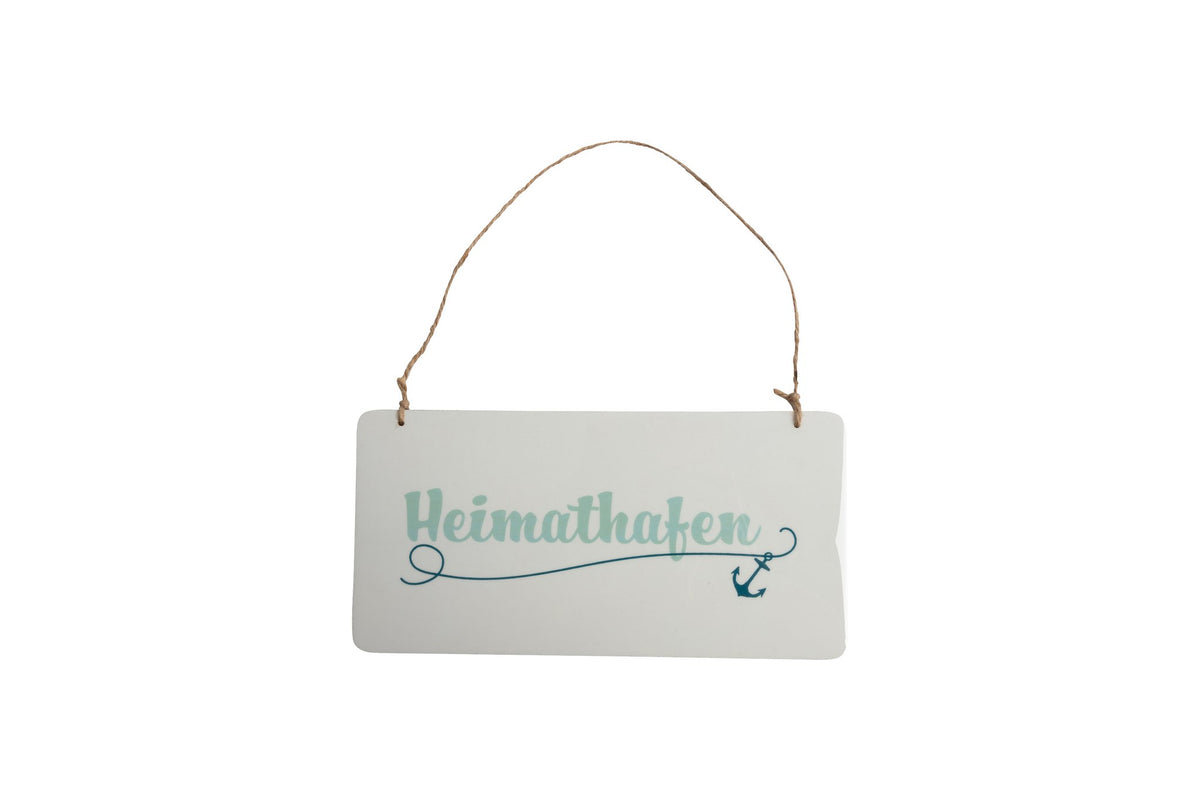 Houten hanger Heimathafen 3st 22x11x0.5cm wit