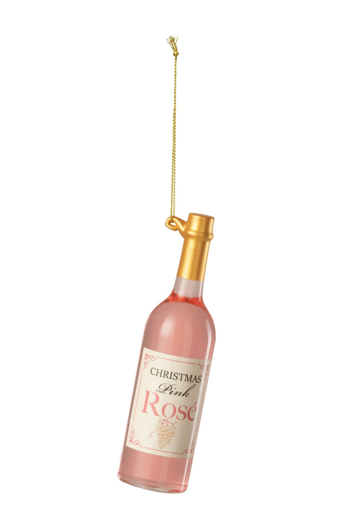J-Line hanger Wijnfles - glas - roze/goud