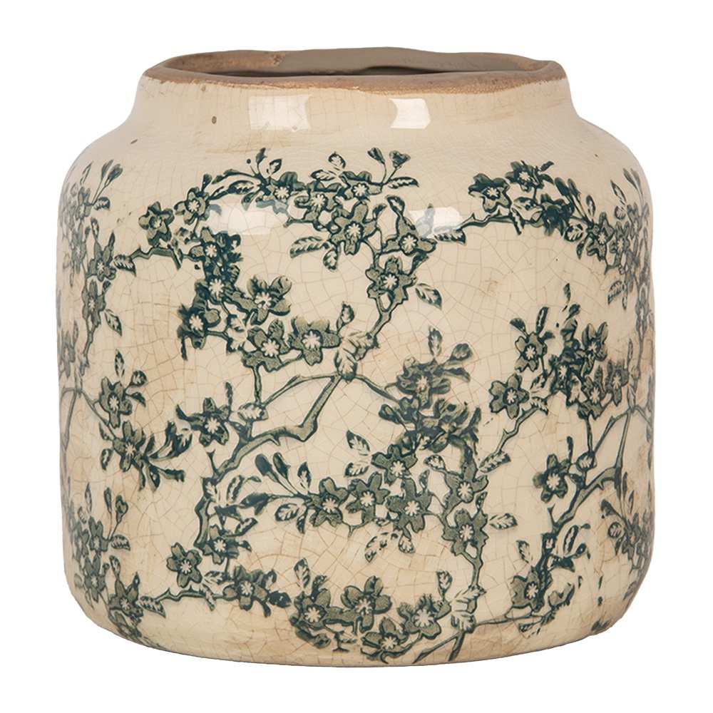 Bloempot Ø 16x15 cm Beige Groen Keramiek