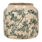 Bloempot Ø 16x15 cm Beige Groen Keramiek