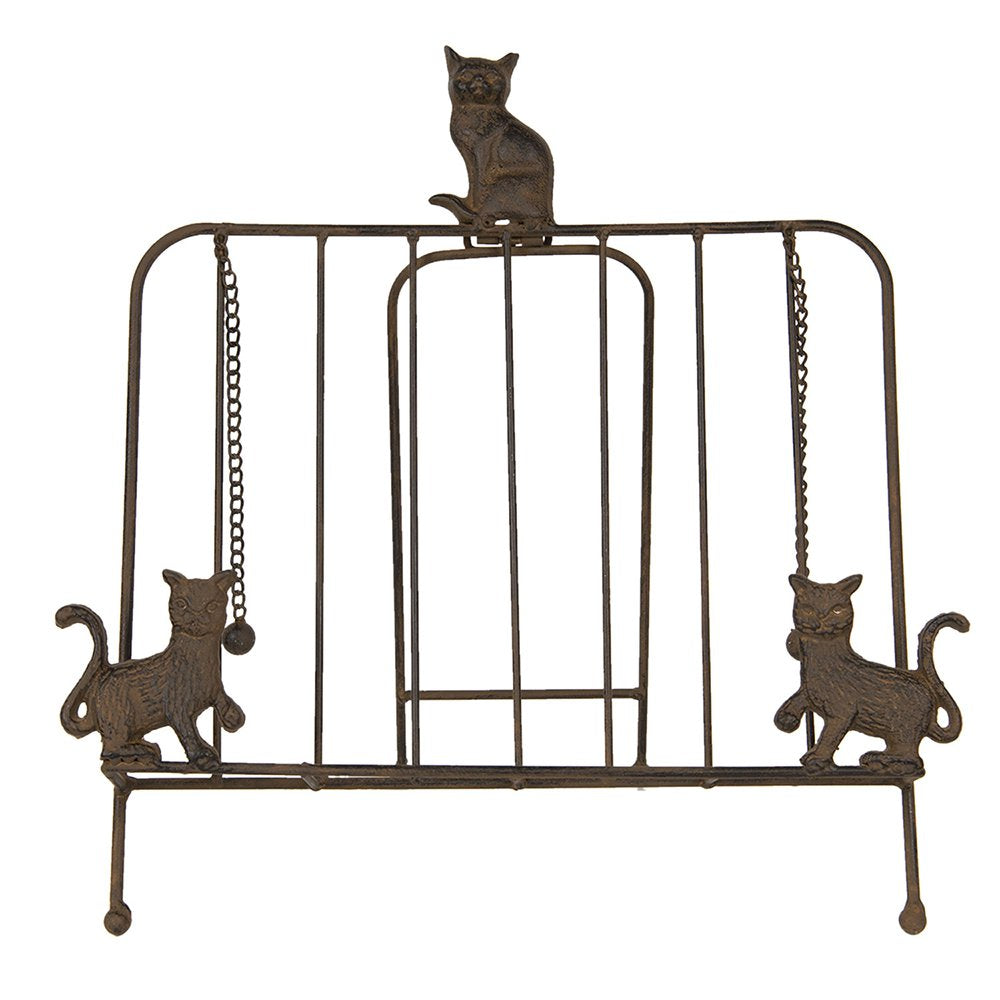 Kookboekstandaard 38x25x38 cm Bruin IJzer Katten Boekenhouders