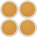Eettafelmatten – geribbeld katoen, hittebestendig – 32 cm rond, set van 4