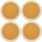 Eettafelmatten – geribbeld katoen, hittebestendig – 32 cm rond, set van 4