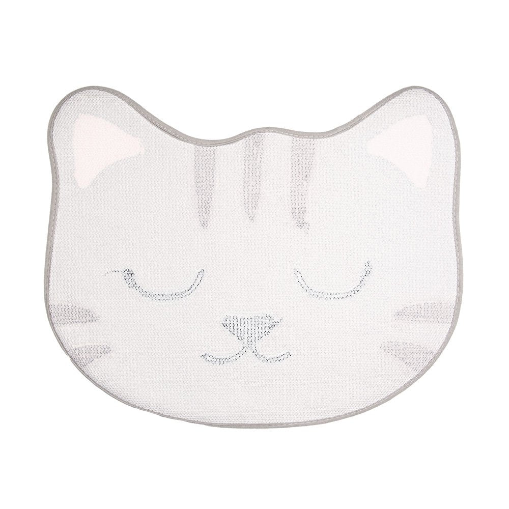 Badmat 60x50x1 cm Grijs Polyester Kat