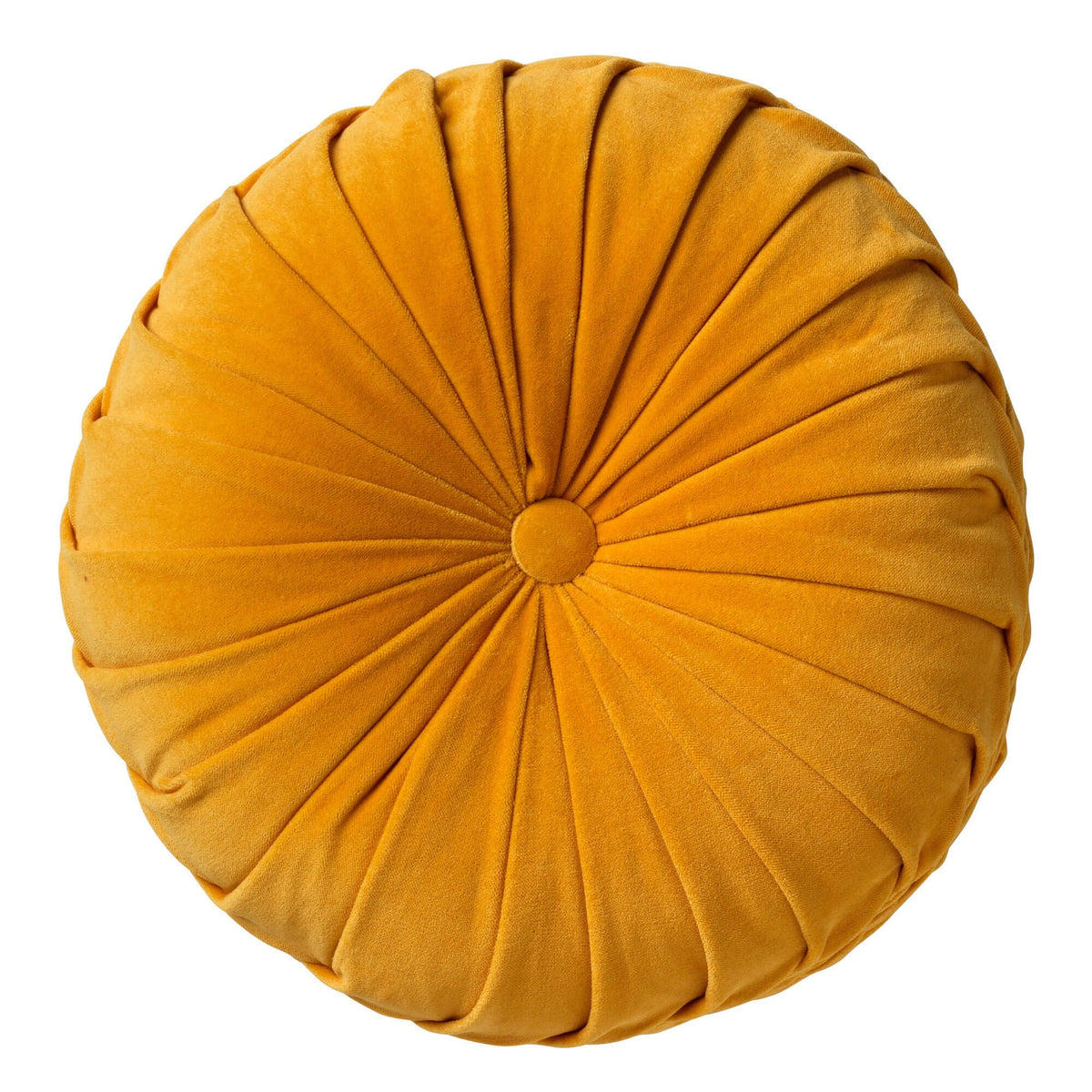 Dutch Decor Kaja - Kussen Ø40 cm - Rond - Fluweel - Gouden Gloed - Geel