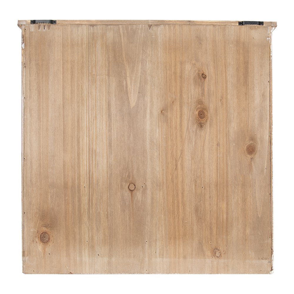 Wandkast 53x15x51 cm Wit Bruin Metaal Opbergkast