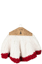 J-Line kerstboom rok Gebreid - polyresin - wit/rood