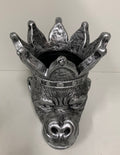 Polyresin aap plantenpot zilver