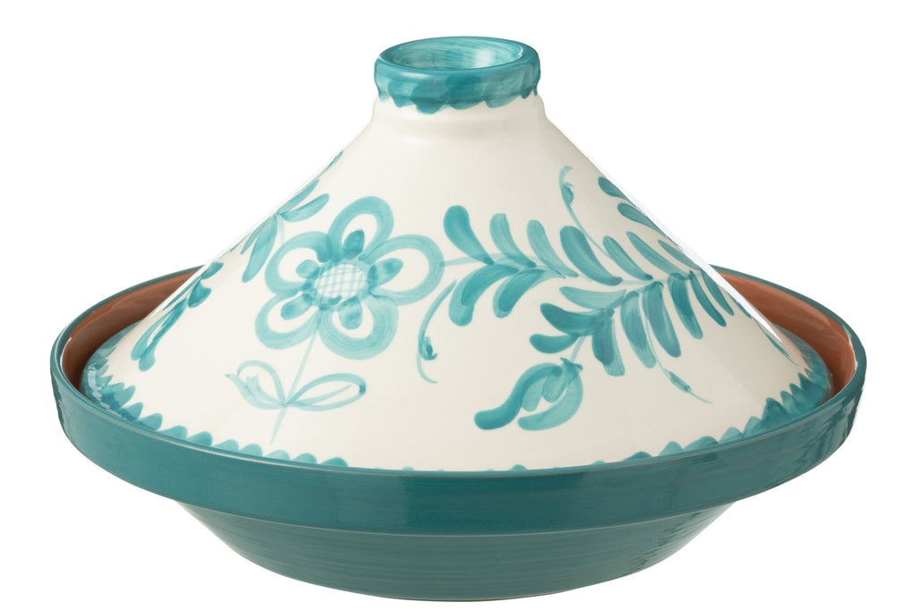 J-Line tajine Granada - keramiek - wit/aqua