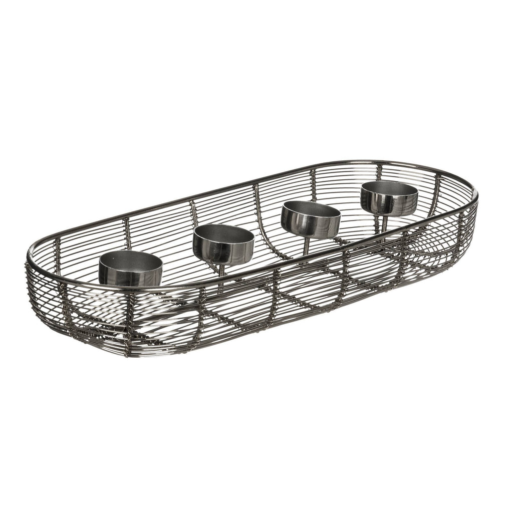 Kandelaar Hagony Zilver 41x14x6 cm