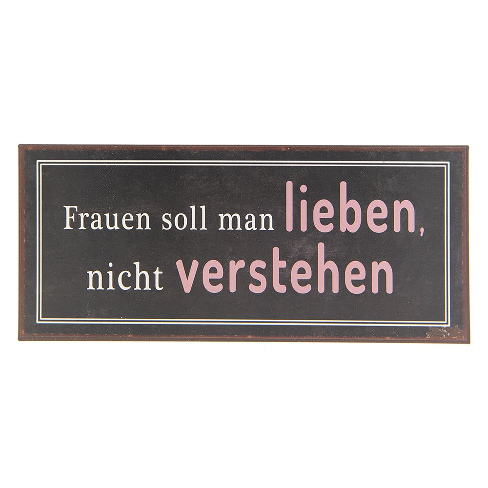Tekstbord 30x13 cm Bruin Metaal Wandbord