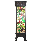 Zuil Tiffany 30x30x100 cm Beige Groen Glas Libelle Bureaulamp Tiffany