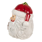 Voorraadpot Deksel Kerstman 20x17x22 cm Wit Rood Keramiek