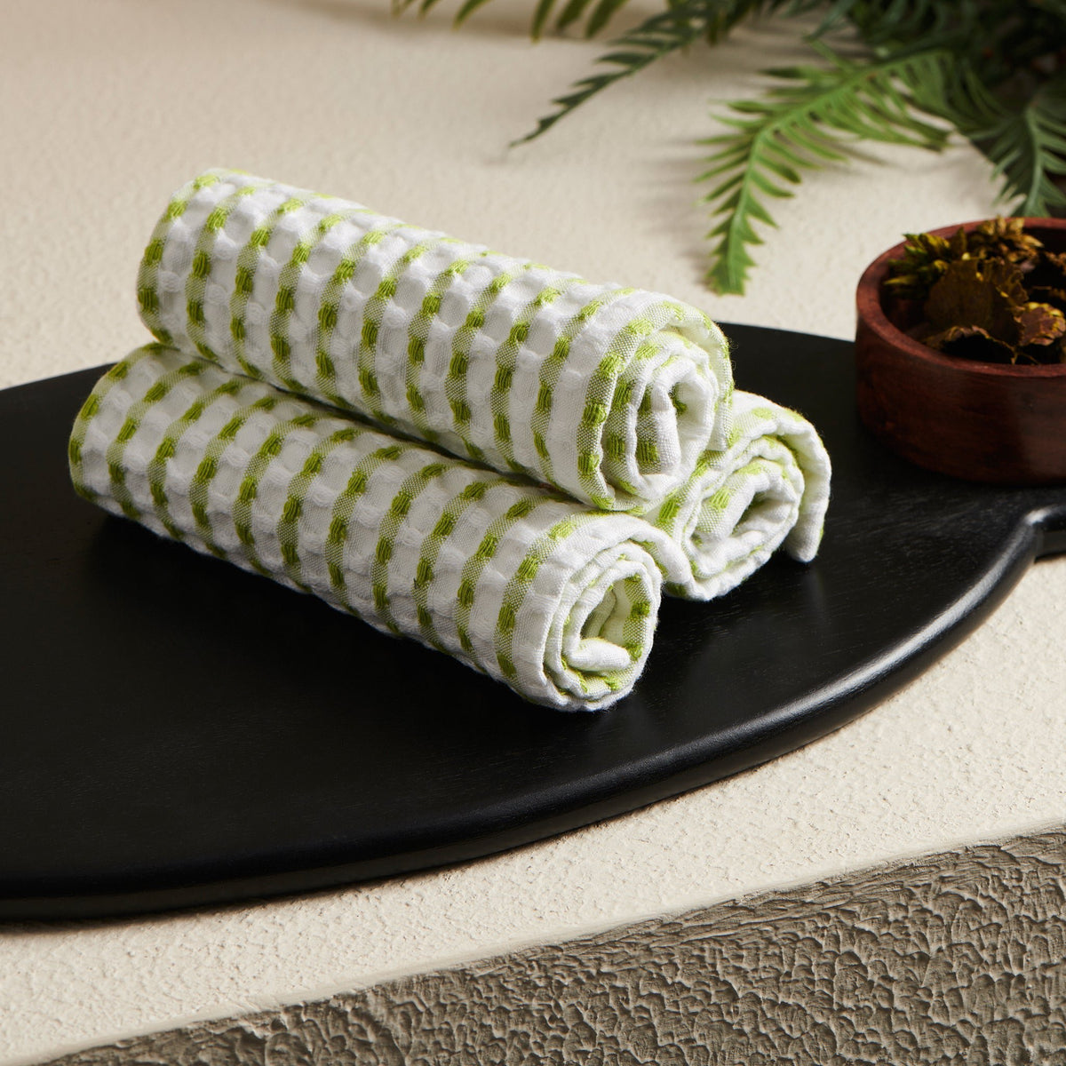 Katoenen wafelhanddoek - sneldrogend