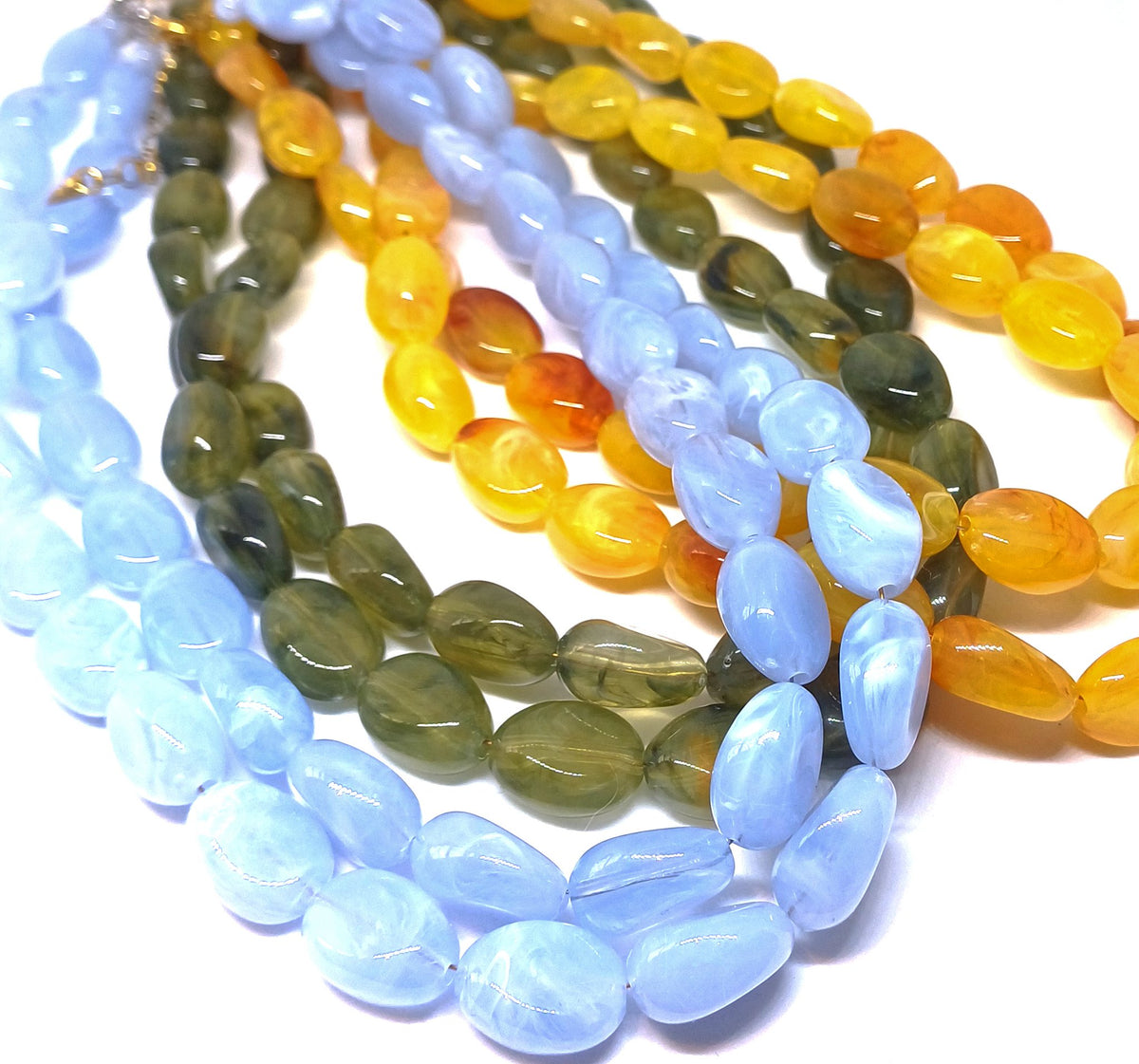 Ovale imitatie edelsteen ketting