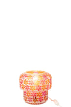 J-Line tafellamp Mozaïek - glas - roze/oranje - S