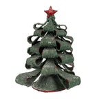 Kerstdecoratie Beeld Kerstboom Ø 21x24 cm Groen Metaal