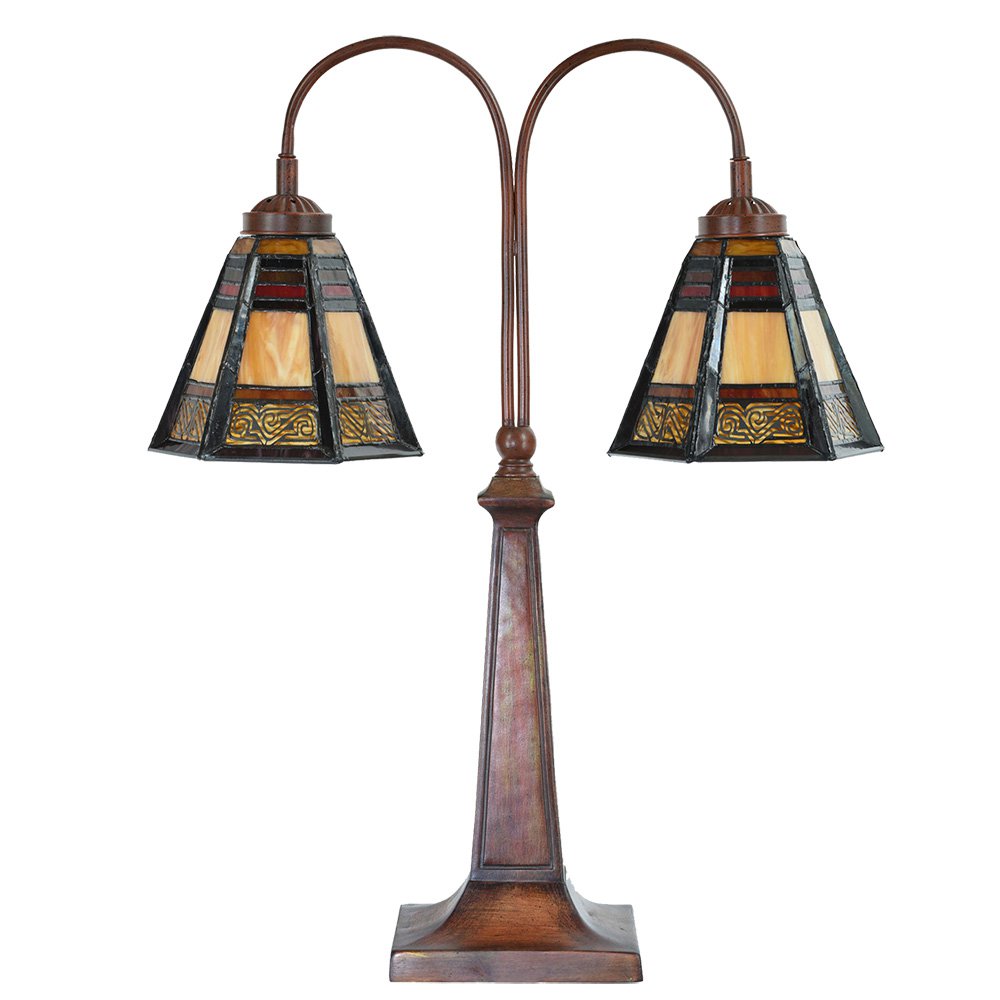 Tiffany Tafellamp 48x19x64 cm Bruin Glas