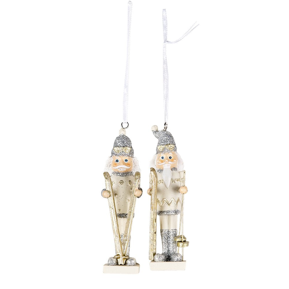 Kersthanger Set van 2 Notenkraker 10 cm Zilverkleurig Kunststof