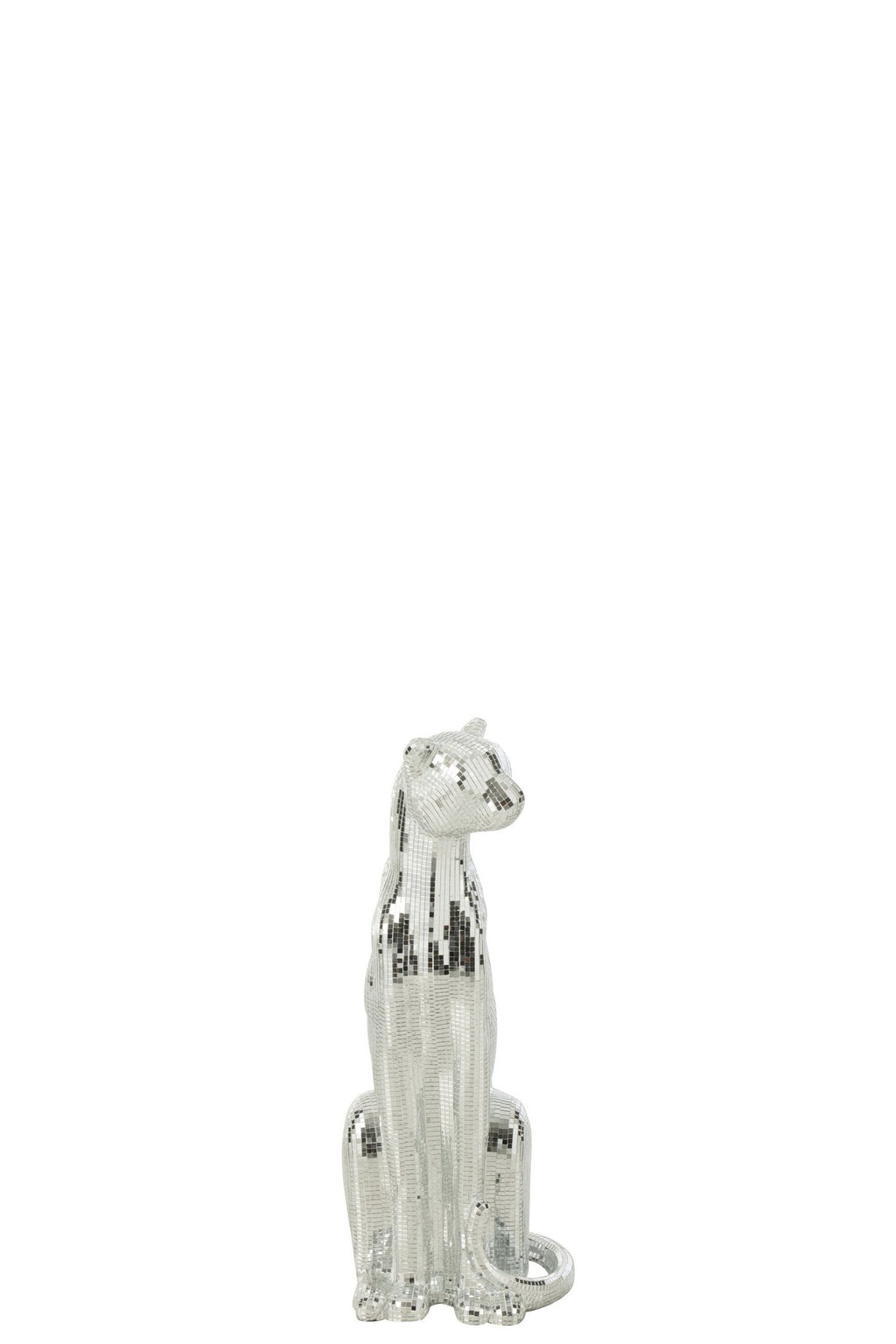 J-Line decoratie Luipaard Spiegel - hars - zilver - small
