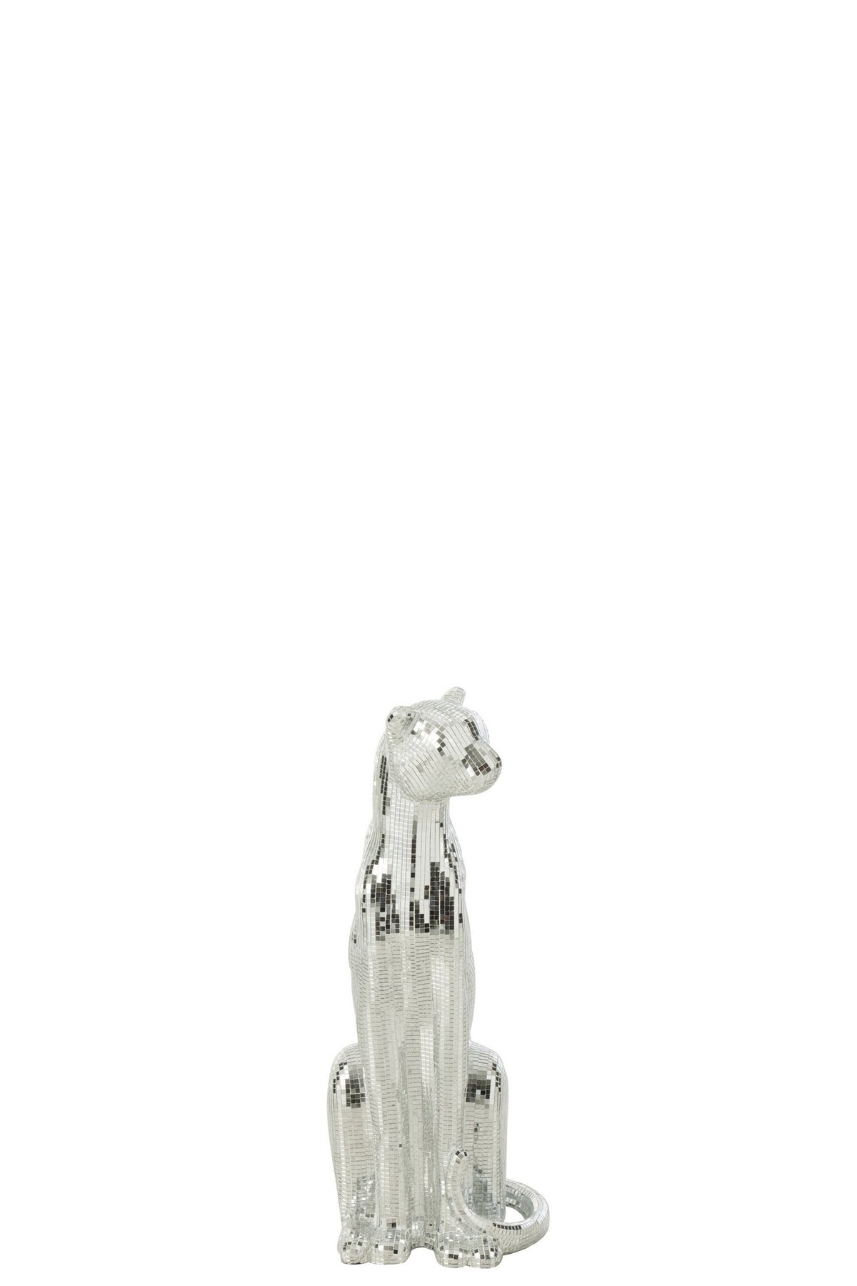 J-Line decoratie Luipaard Spiegel - hars - zilver - small