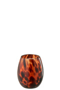 J-Line kaars Mia - glas - oranje/zwart - S - 90U
