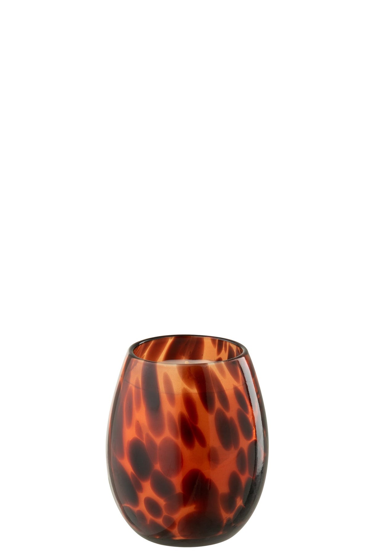 J-Line kaars Mia - glas - oranje/zwart - S - 90U