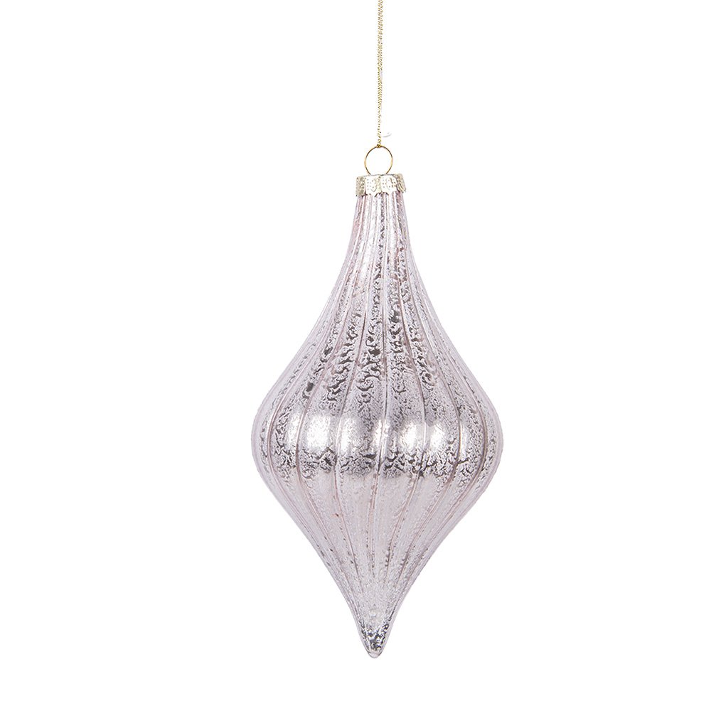 Kerstbal Ø 8x15 cm Roze Glas