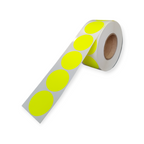 Blanco etiketten - Rond 35mm - fluor geel